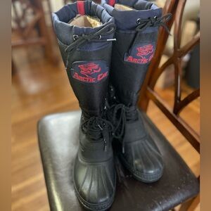 Vintage Arctic Cat Snowmobile Boots Size 10 Felt Lined Insulated Men's Blue